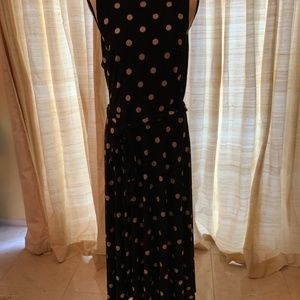 Ralph Lauren black and white polka dot short sleeved dress